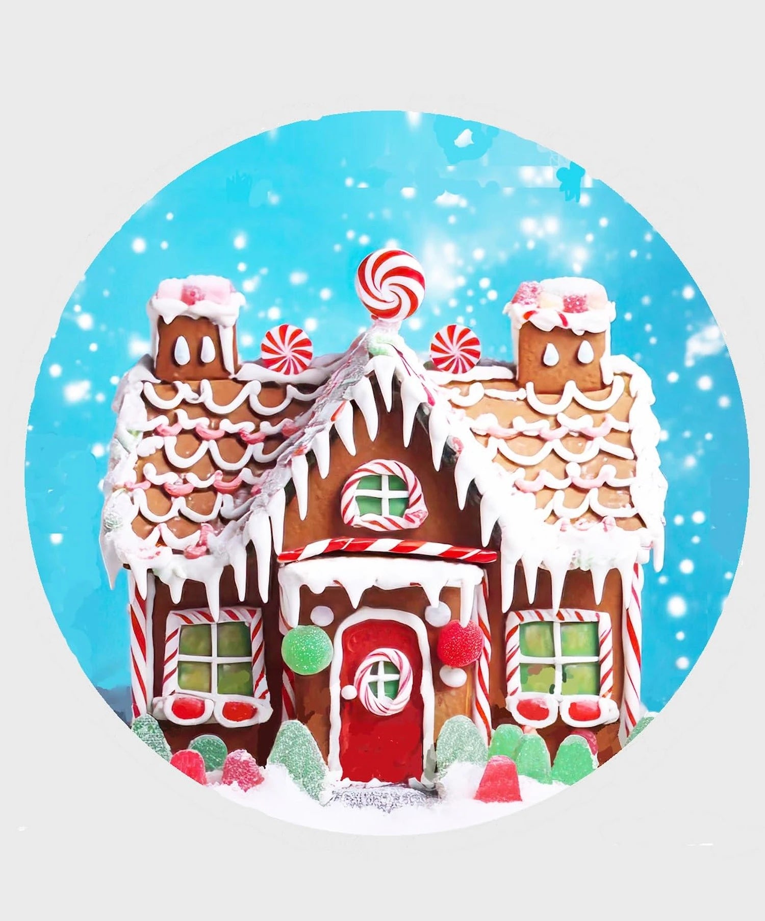 Edible Icing Images Christmas cake topper with Christmas Gingerbread House Design