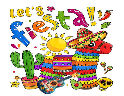 Edible Icing Images Sheet Cake Topper with Cinco De Mayo Lets Fiestaa Design