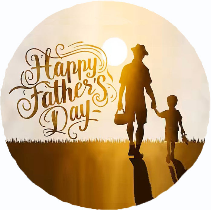 Edible Icing Image Cake Topper with Fathers Day Father and Son themed decoration