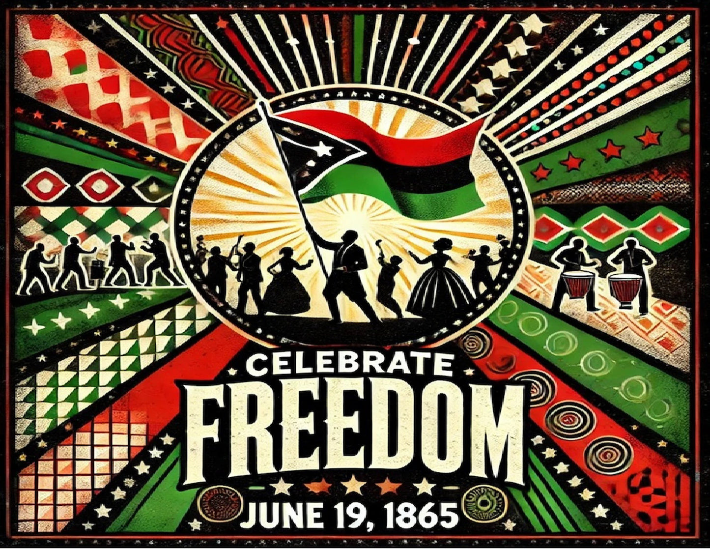 Edible Icing Images Sheet Cake Topper with Juneteenth Celebrate Freedom Design