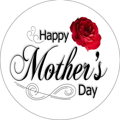 Edible Icing Images Cake Topper Mothers Day Red Rose Design