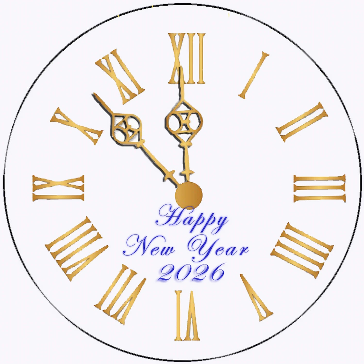 Edible Icing Images Cake Topper with New Year Clock Design
