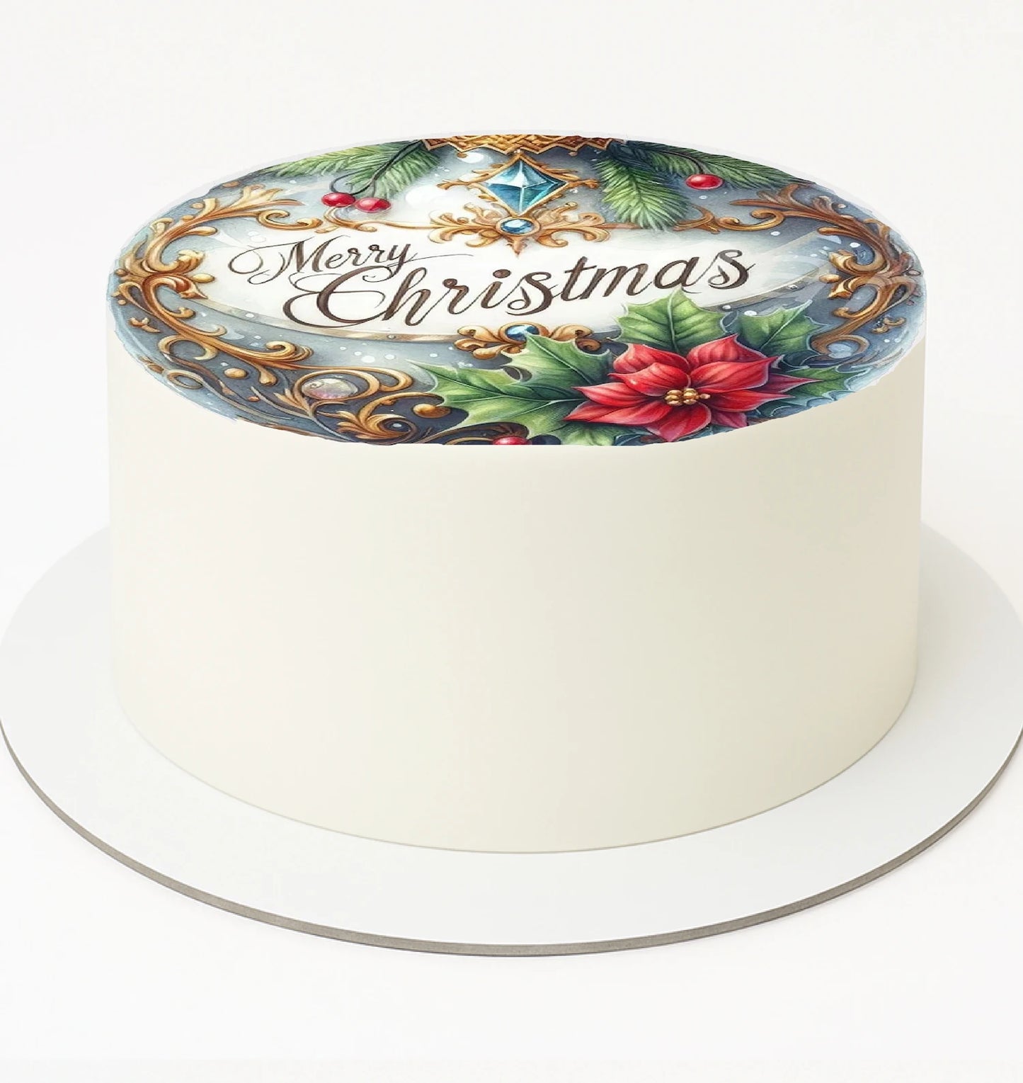 Edible Icing Images Cake Topper Bright Ornament Decoration Christmas-themed