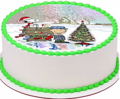 Edible Icing Images Cake Topper Christmas Snoops-themed