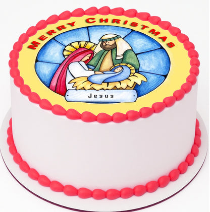 Edible Icing Images Cake Topper Christmas Nativity-themed