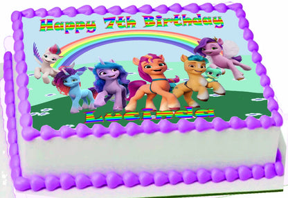 Edible Image Sheet Cake Topper Unicorn Little Pony