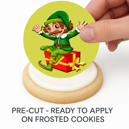 Christmas Edible Cake Images - Elf - Cookie & Cupcake Toppers