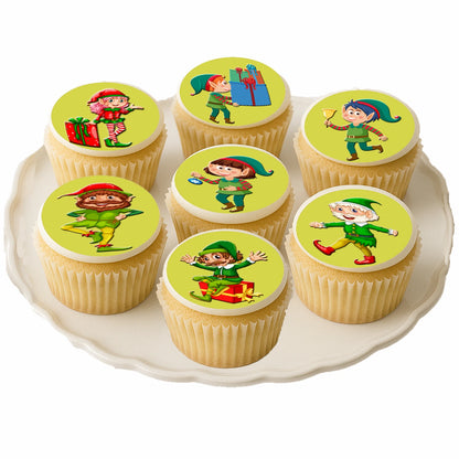 Christmas Edible Cake Images - Elf - Cookie & Cupcake Toppers