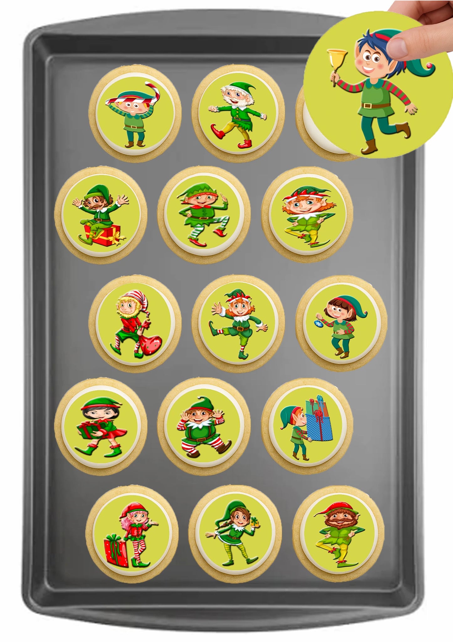 Christmas Edible Cake Images - Elf - Cookie & Cupcake Toppers