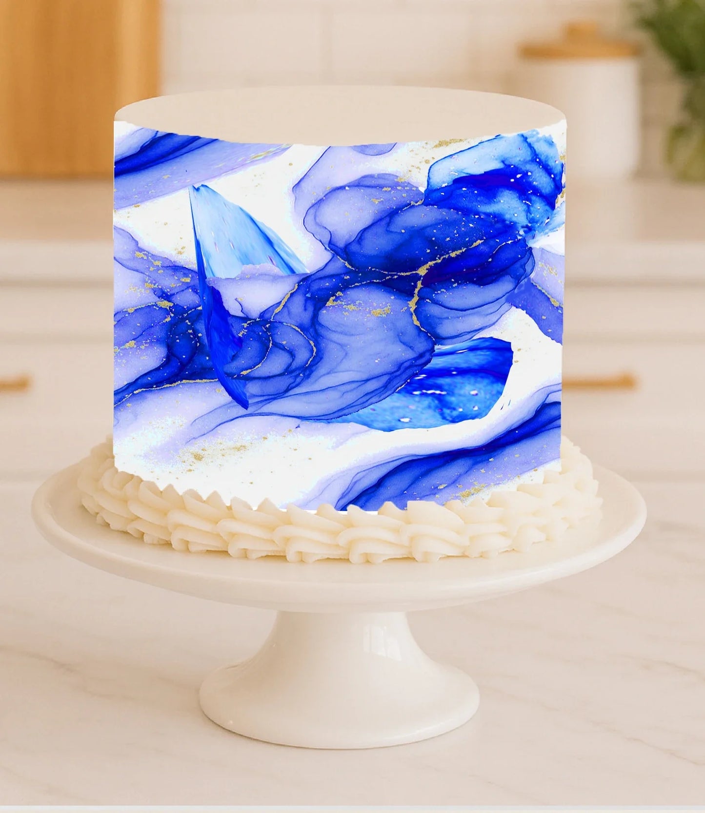 Ethereal Current Collection - Edible Image Sapphire Surge Cake Wrap