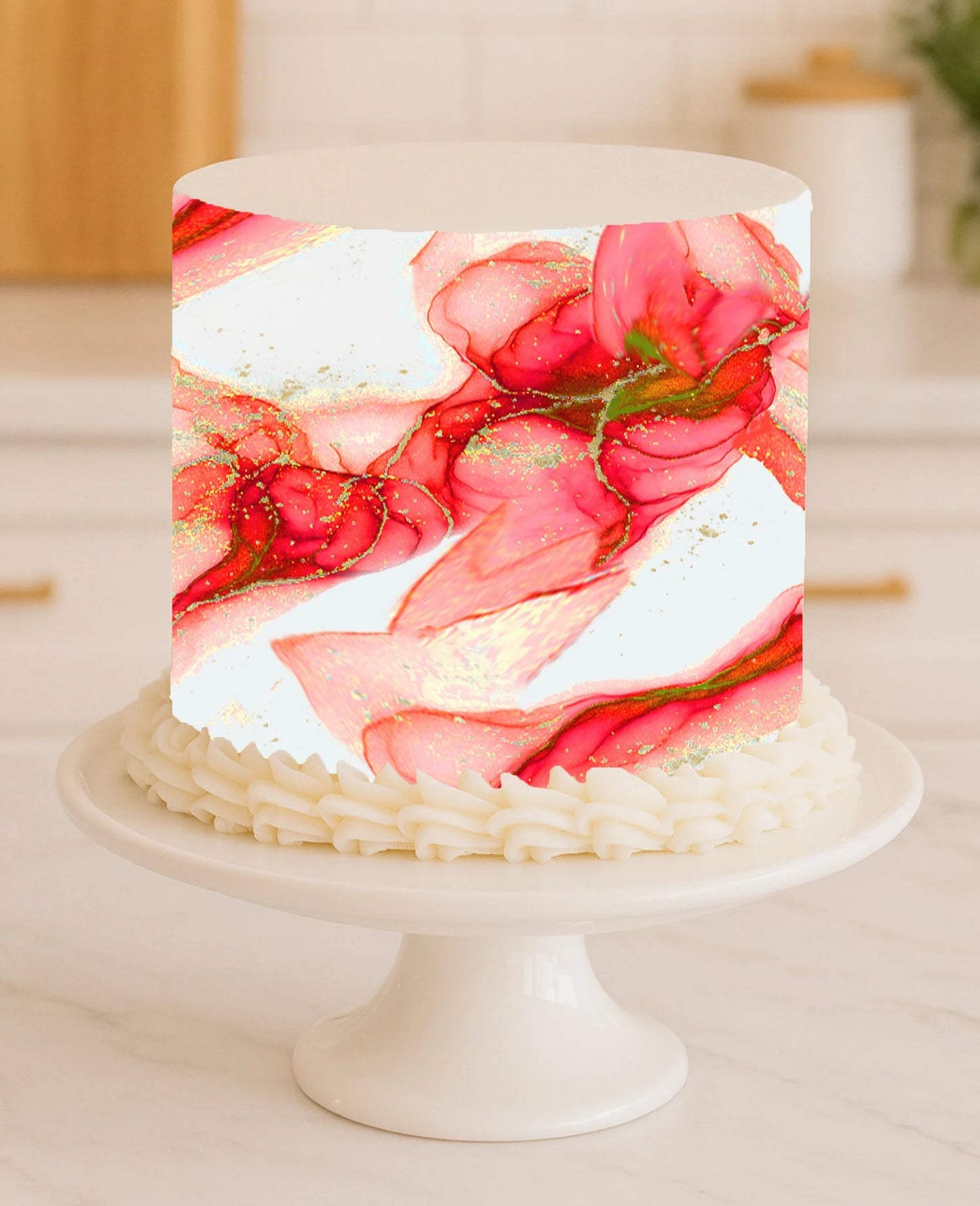 Ethereal Current Crimson Bloom cake wrap