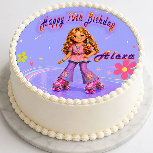Fashion Doll Birthday Edible Image Cake Topper -Precut 8" Icing Sheet