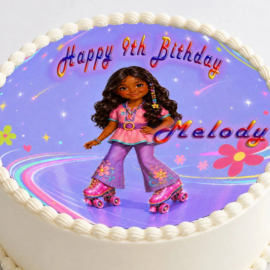 Fashion Doll Birthday Edible Image Cake Topper - Precut 8" Icing Sheet