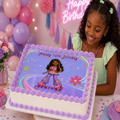 Fashion Doll Roller Skater Party Edible Image Cake Topper - 1/4 Icing Sheet - RA Pape