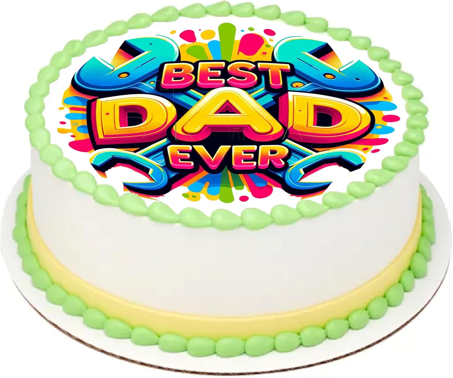 Fathers Day Best Dad Ever Edible Image Cake Topper Precut