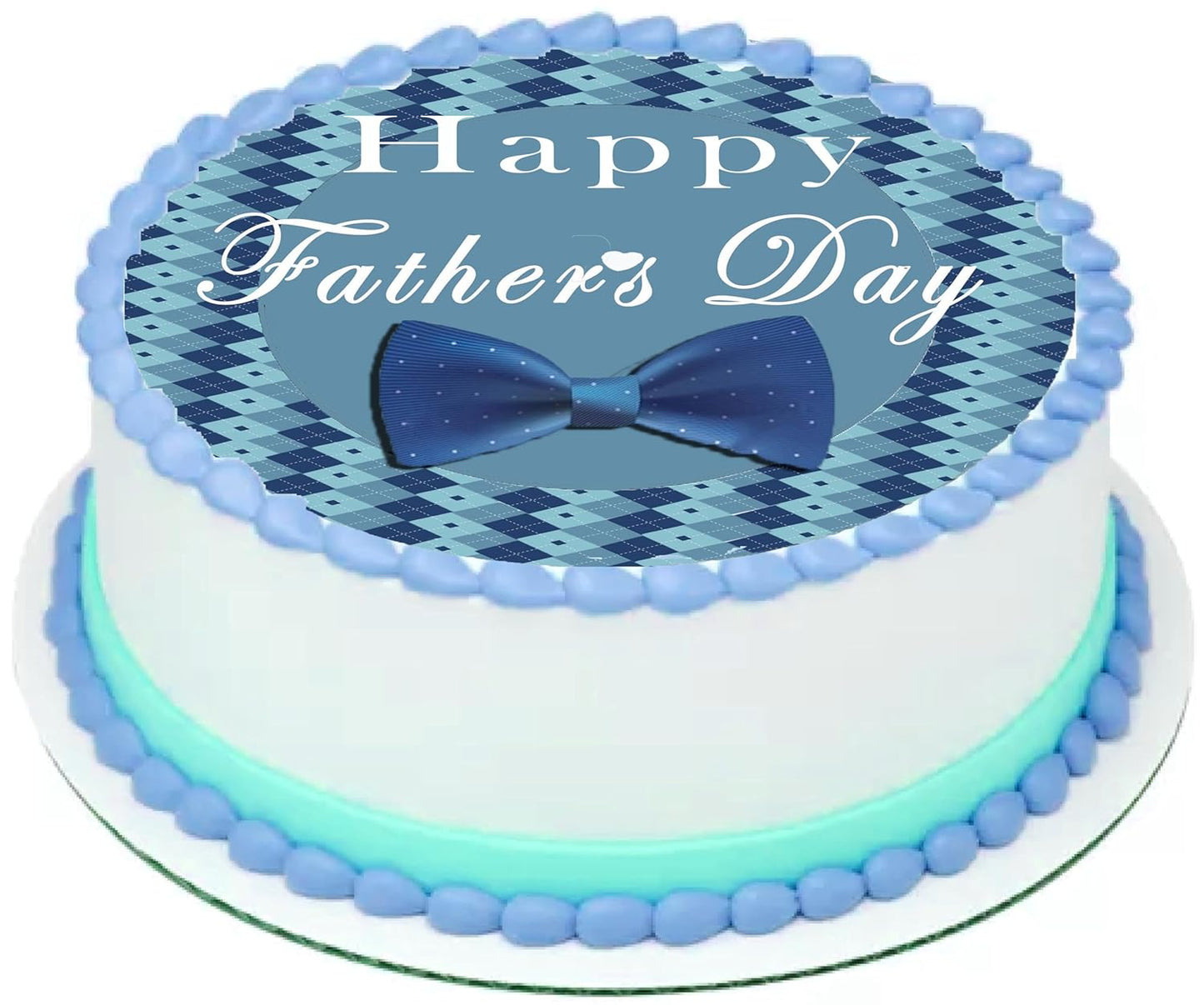 Edible Icing Images Cake Topper with Fathers Day Bowtie-themed decoration