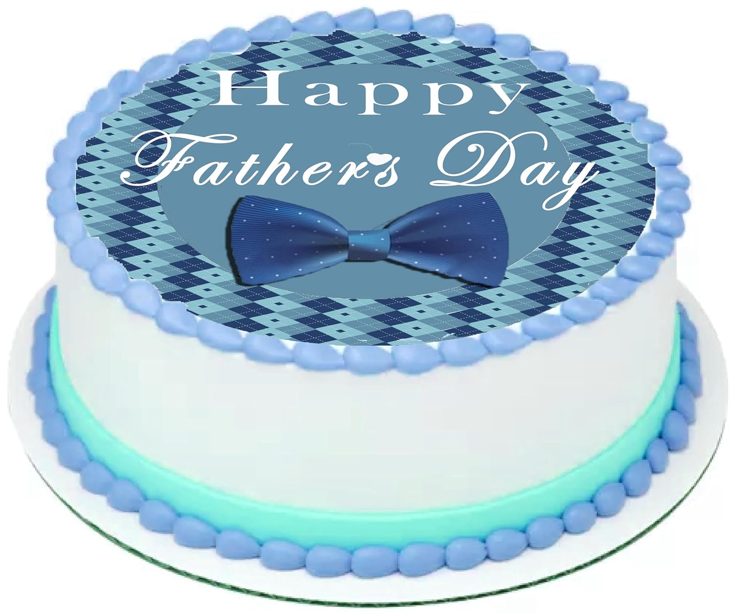 Edible Icing Images Cake Topper with Fathers Day Bowtie-themed decoration