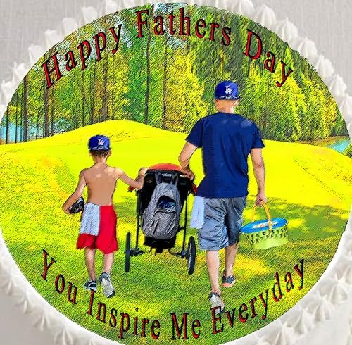 Custom Edible Cake Topper – Fathers Day You Inspire Me Everyday Design – Pre-cut 8" Round Icing Sheet – RA Pape