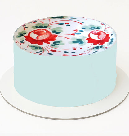 Festive Design Christmas Edible Image Cake Topper - Precut
