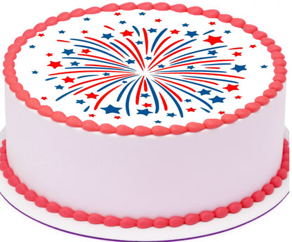 Fireworks Edible Image Cake Topper