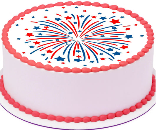 Fireworks Edible Image Cake Topper