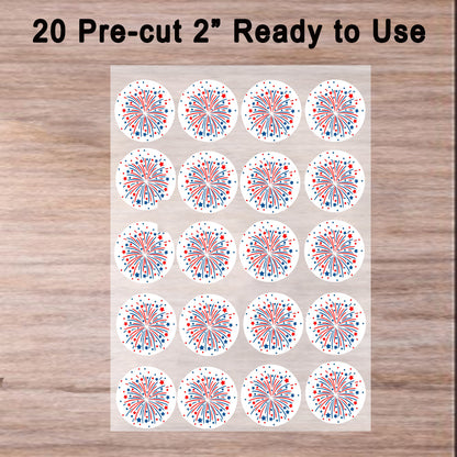 Fireworks Edible Image Cookie & Cupcake Toppers- 20 pre cut ready to use