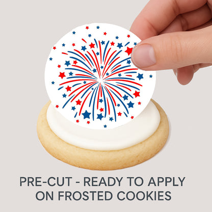 Fireworks Edible Image Cookie & Cupcake Toppers easy to aaply