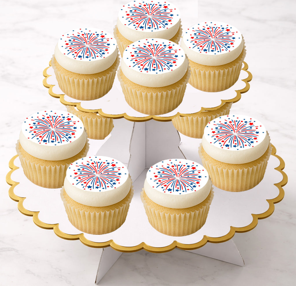 Fireworks Edible Image Cookie & Cupcake Toppers Easy to use