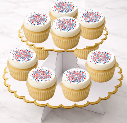 Fireworks Edible Image Cookie & Cupcake Toppers Easy to use