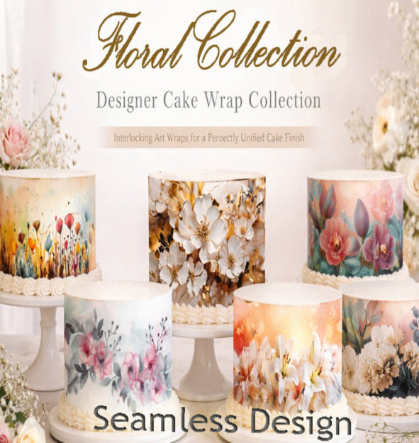 Custom Edible Cake Topper – Floral Collection - Edible Image Cake Wrap - Seamless Design - Icing Sheet – RA Pape