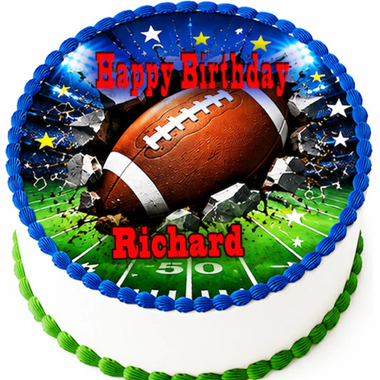 Football Edible Image Cake Topper - 8" Precut Icing Sheet - RA Pape