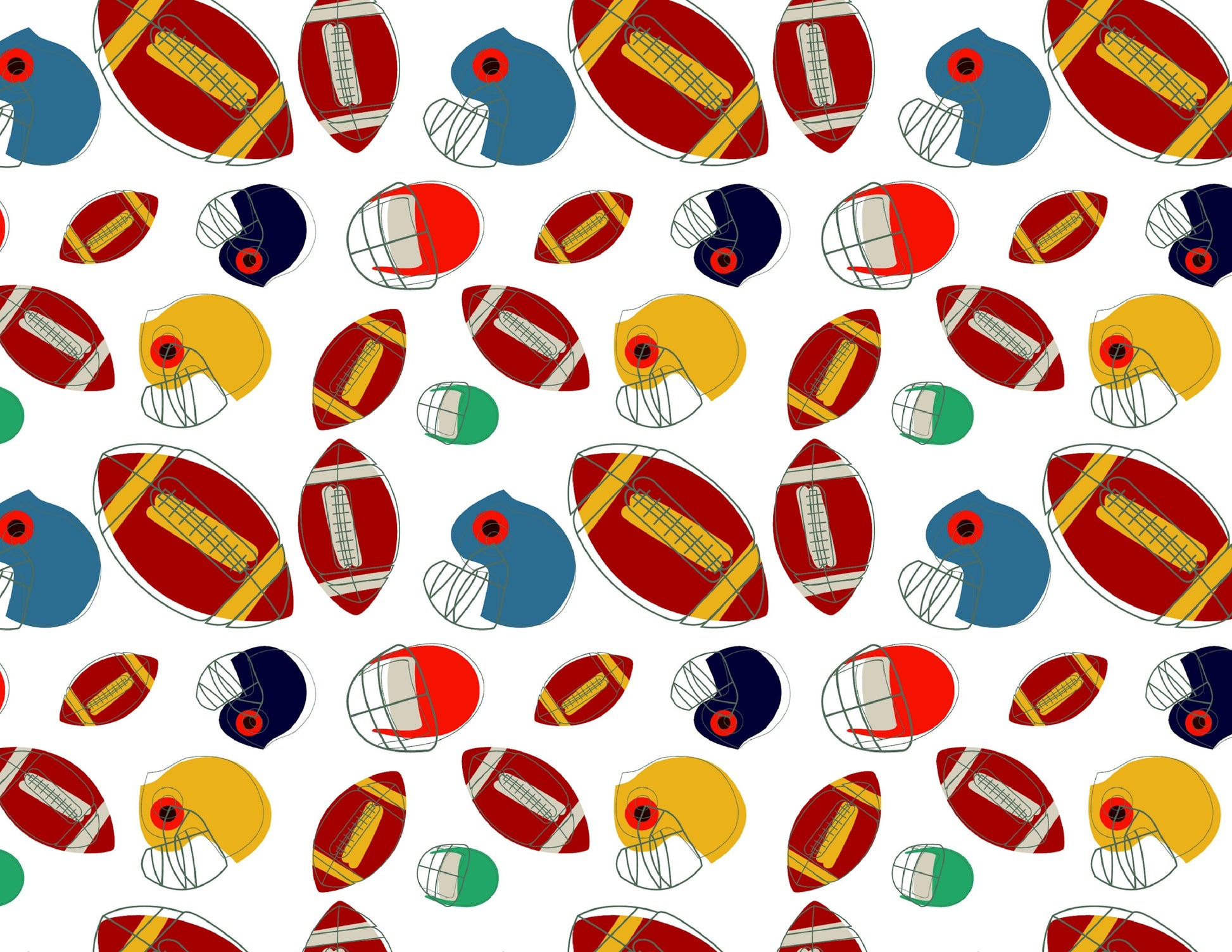 Pattern of footballs and helmets on a ready  to use Icing  Image Sheet