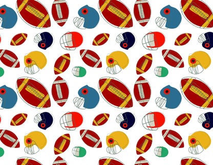 Pattern of footballs and helmets on a ready  to use Icing  Image Sheet