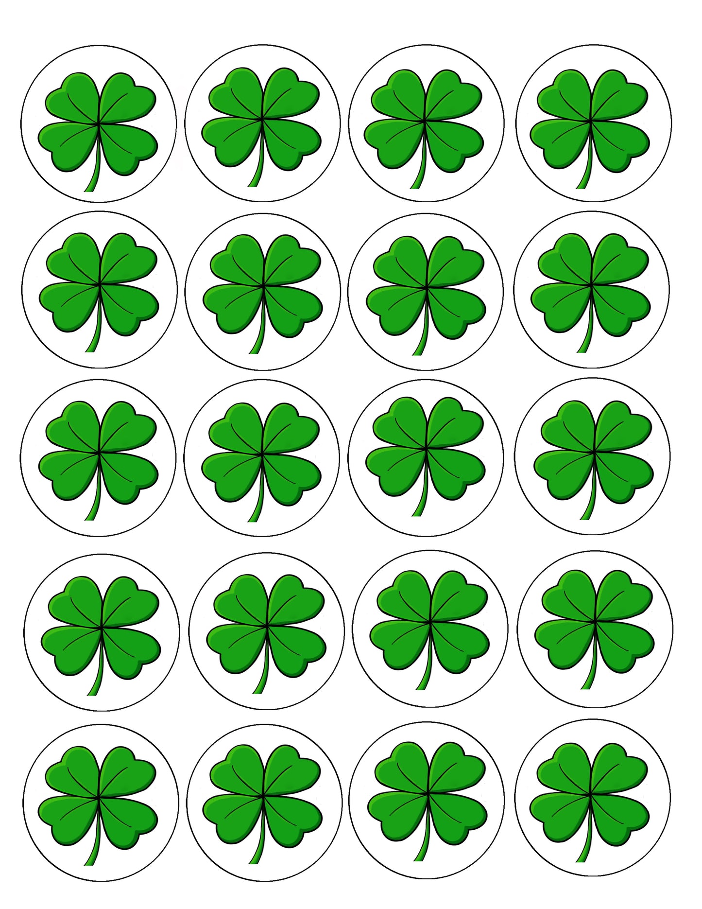 Get your Irish on With 4 Leaf Clover St. Paddy Day Edible Image Cookie & Cupcake Toppers-Sheet of 20