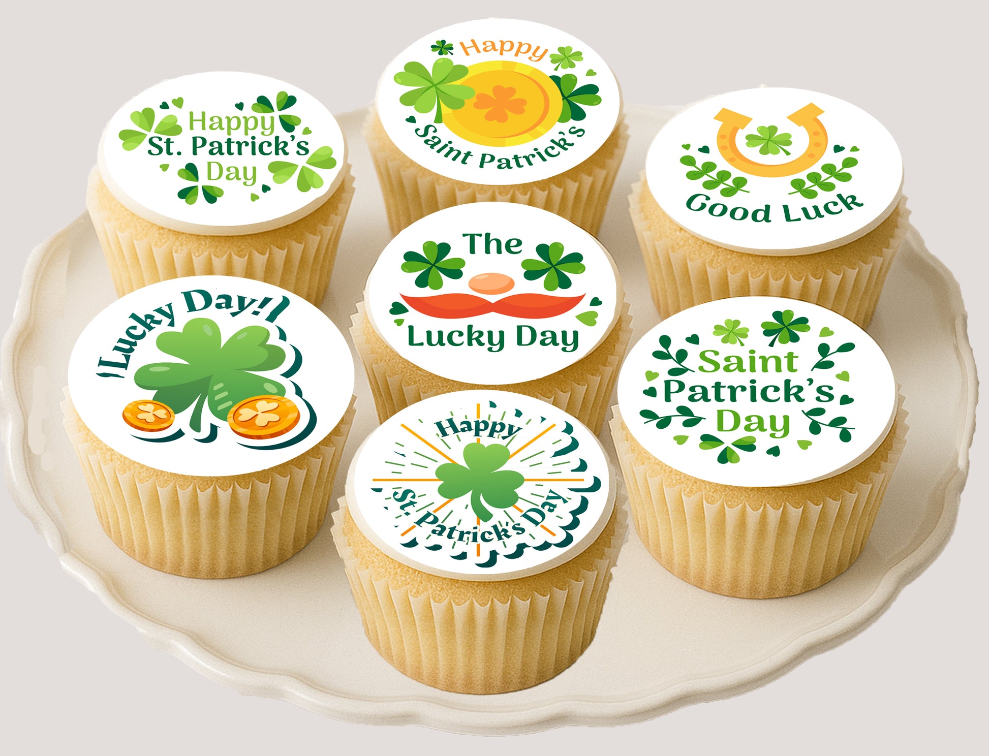 Get your Irish on With Happy St Paddy Day Edible Image Cookie & Cupcake Toppers –  Precut 2” Round