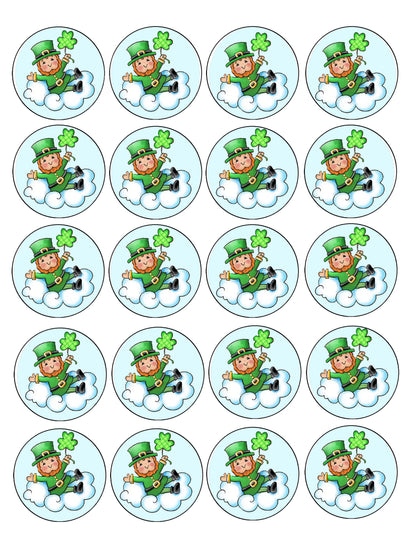 Get your Irish on With Lucky Leprechaun St. Paddy Day Edible Image Cookie & Cupcake Toppers –  20 Precut 2” Rounds
