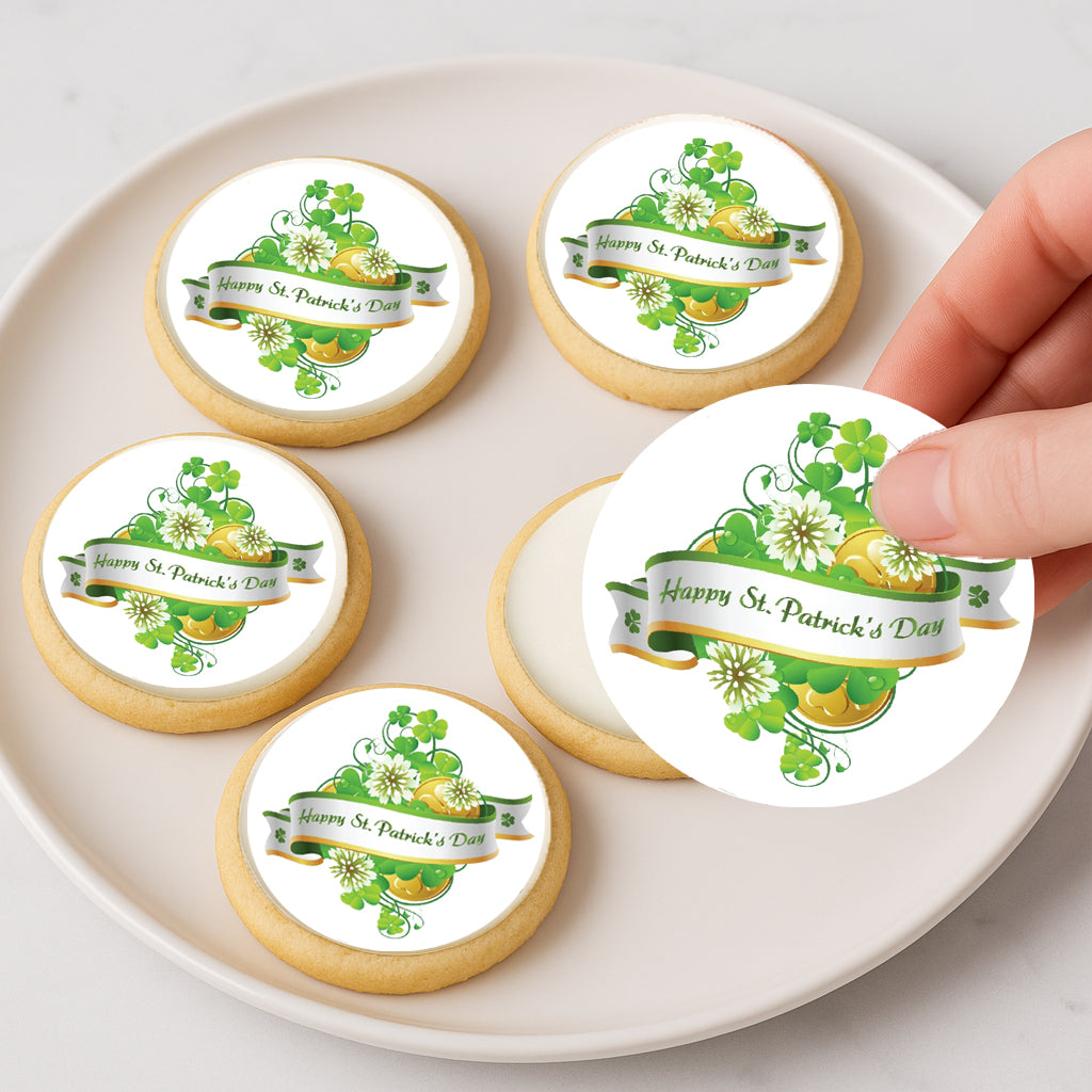 Get your Irish on With St. Paddy Day Bouquet Edible Image Cookie & Cupcake Toppers –  Precut 2” Rounds