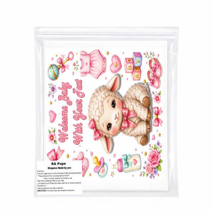 We send you 1 Girl Baby Shower Custom Edible Image Cake Topper - 1/4 Icing Sheet sealed in it's own bag