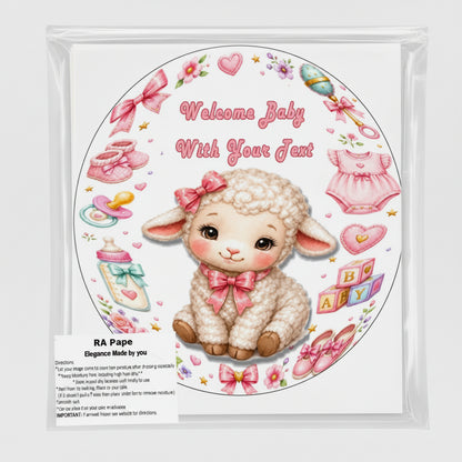 Girl Baby Shower Custom Edible Image Cake Topper - Precut 8" Icing Sheett Storage