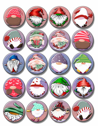 Gnomes Christmas Edible Image Cookie & Cupcake Topper - Sheet of 20
