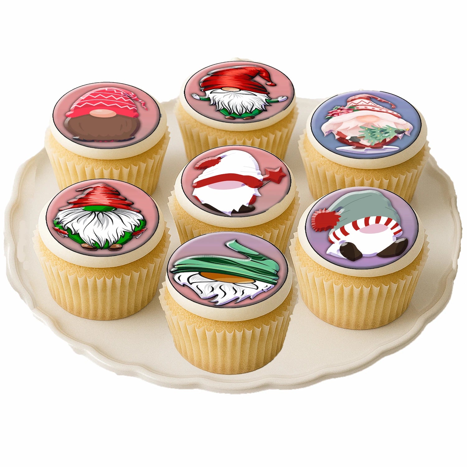 Gnomes Christmas Edible Image Cookie & Cupcake Topper - Easy to use