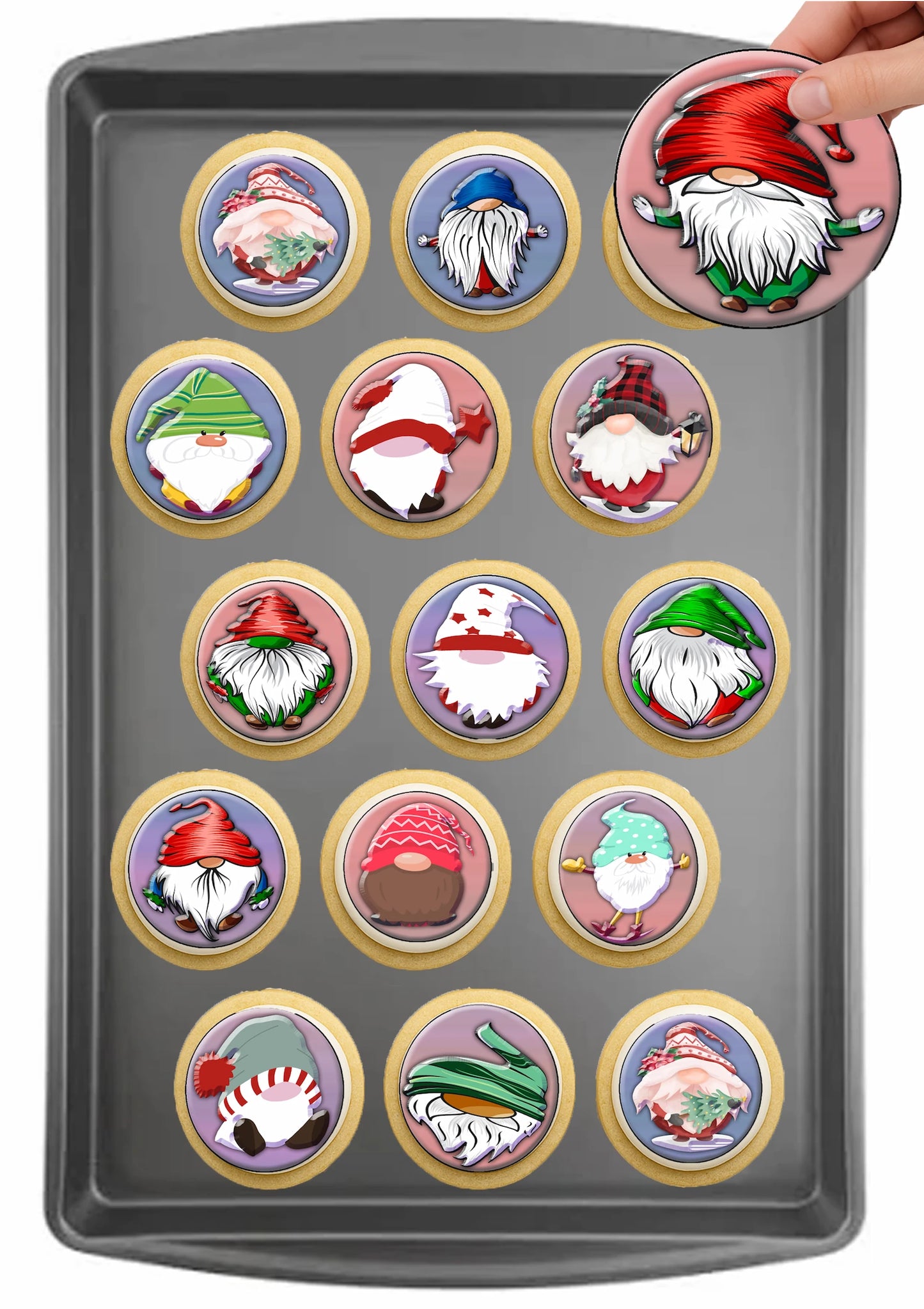 Christmas Gnome Edible Cake Images – Cookie & Cupcake Toppers