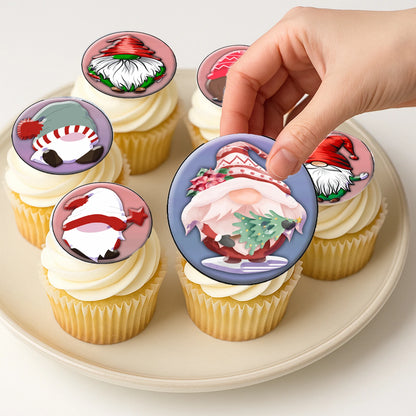 Christmas Gnome Edible Cake Images – Cookie & Cupcake Toppers