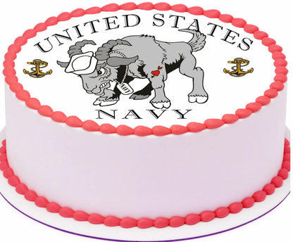 Independence Day cake with red, white, and blue decorations featuring a truck and eagle.