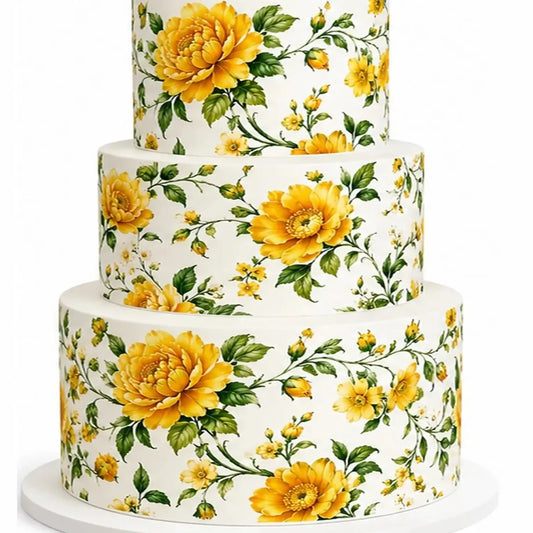 Golden Garden featured seamless edible icing cake wrap | RA Pape