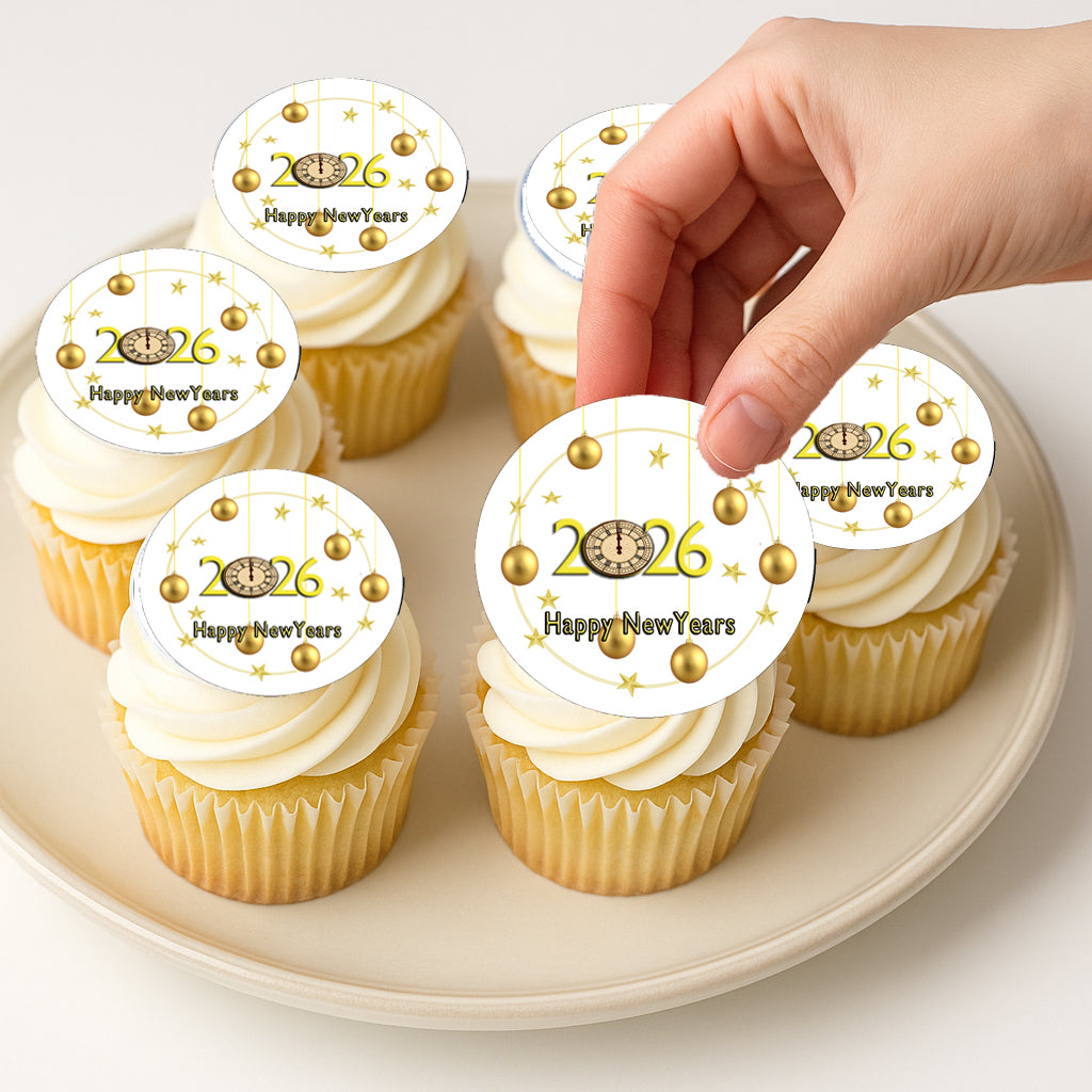 vibrant Golden Ornament Wishes Edible Image Cookie & Cupcake Topper 