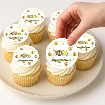 vibrant Golden Ornament Wishes Edible Image Cookie & Cupcake Topper 
