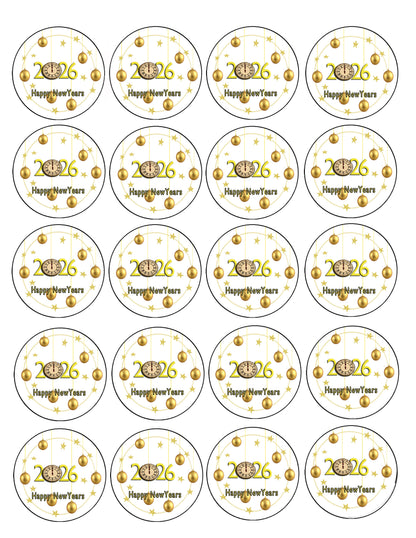 Sheet Easy to Use Golden Ornament Wishes Edible Image Cookie & Cupcake Topper