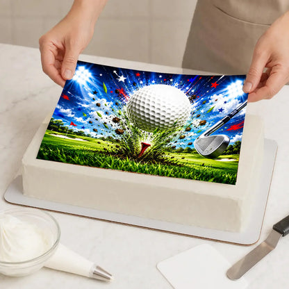 Golf Edible Image Cake Topper - 1/4 Icing Sheet - RA Pape Easy to apply