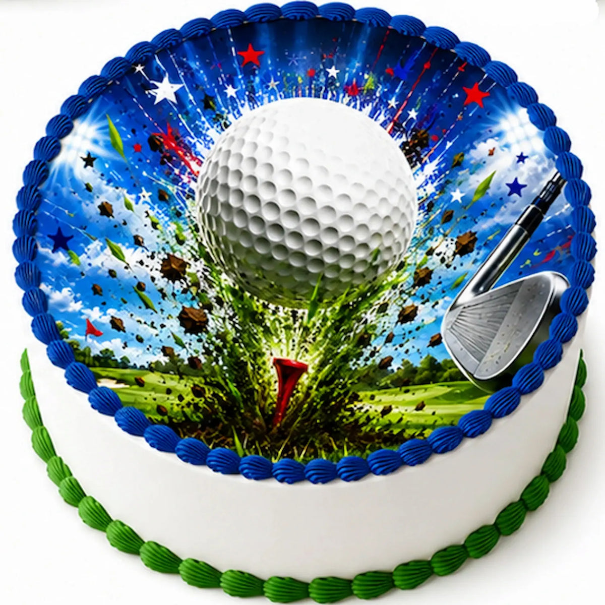 Golf Edible Image Cake Topper - 8" Precut Icing Sheet - RA Pape